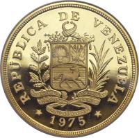 Venezuela coin 1000 Bolívars - Cock of the Rocks (1975) obverse obverse of 1000 Bolívars - Cock of the Rocks (1975) coin with Y# 48 from Venezuela.