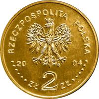 Poland coin 2 Złote - 100th Anniversary of Foundation of Fine Arts Academy (2004) obverse obverse of 2 Złote - 100th Anniversary of Foundation of Fine Arts Academy (2004) coin with Y# 509 from Poland. Inscription: RZECZPOSPOLITA POLSKA 2004 ZŁ 2 ZŁ