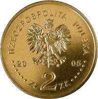 Poland coin 2 Złote - An International Exhibition EXPO 2005 Japan (2005) obverse obverse of 2 Złote - An International Exhibition EXPO 2005 Japan (2005) coin with Y# 522 from Poland. Inscription: RZECZPOSPOLITA POLSKA 2005 ZŁ 2 ZŁ