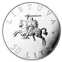 obverse of 50 Litas - Vilnius – European Capital of Culture 2009 (2009) coin with KM# 163 from Lithuania. Inscription: LIETUVA 50 LITŲ