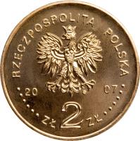 Poland coin 2 Złote - History of the Polish Zloty: 5 zloty of 1928 issue (Nike) (2007) obverse obverse of 2 Złote - History of the Polish Zloty: 5 zloty of 1928 issue (Nike) (2007) coin with Y# 592 from Poland. Inscription: RZECZPOSPOLITA POLSKA 2007 ZŁ 2 ZŁ