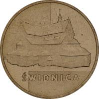 Poland coin 2 Złote - Świdnica (2007) reverse reverse of 2 Złote - Świdnica (2007) coin with Y# 621 from Poland. Inscription: ŚWIDNICA