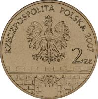 obverse of 2 Złote - Kłodzko (2007) coin with Y# 624 from Poland. Inscription: RZECZPOSPOLITA POLSKA 2007 2 ZŁ