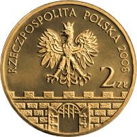 obverse of 2 Złote - Piotrków Trybunalski (2008) coin with Y# 628 from Poland. Inscription: RZECZPOSPOLITA POLSKA 2008 2 ZŁ