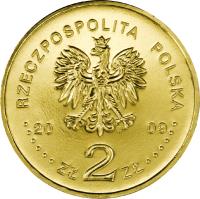 Poland coin 2 Złote - 180 Years of Central Banking in Poland (2009) obverse obverse of 2 Złote - 180 Years of Central Banking in Poland (2009) coin with Y# 675 from Poland. Inscription: RZECZPOSPOLITA POLSKA 2009 ZŁ 2 ZŁ