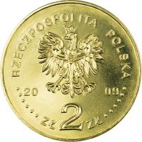 obverse of 2 Złote - Polish Road to Freedom - General elections of 4 June 1989 (2009) coin with Y# 680 from Poland. Inscription: RZECZPOSPOLITA POLSKA 2009 ZŁ 2 ZŁ