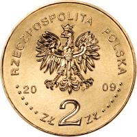 obverse of 2 Złote - Cities in Poland - Częstochowa (2009) coin with Y# 709 from Poland. Inscription: RZECZPOSPOLITA POLSKA 2009 ZŁ 2 ZŁ