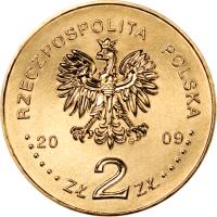Poland coin 2 Złote - Cities in Poland - Jędrzejów (2009) obverse obverse of 2 Złote - Cities in Poland - Jędrzejów (2009) coin with Y# 710 from Poland. Inscription: RZECZPOSPOLITA POLSKA 2009 ZŁ 2 ZŁ