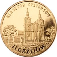 reverse of 2 Złote - Cities in Poland - Jędrzejów (2009) coin with Y# 710 from Poland. Inscription: KLASZTOR CYSTERSOW JEDRZEJOW
