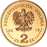 obverse of 2 Złote - Polish Ships – „Orzeł” Submarine (2012) coin with Y# 837 from Poland. Inscription: RZECZPOSPOLITA POLSKA 2012 Zł 2 Zł