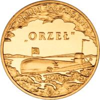 Poland coin 2 Złote - Polish Ships – „Orzeł” Submarine (2012) reverse reverse of 2 Złote - Polish Ships – „Orzeł” Submarine (2012) coin with Y# 837 from Poland. Inscription: OKREET PODWODNY ORŻEŁ