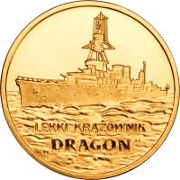 Poland coin 2 Złote - Polish Ships – „Dragon” Light cruiser (2012) reverse reverse of 2 Złote - Polish Ships – „Dragon” Light cruiser (2012) coin with Y# 841 from Poland.