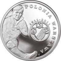 reverse of 5 Złotych - Polish Football Clubs – Polonia Warszawa (2011) coin with Y# 800 from Poland.