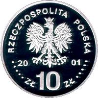 Poland coin 10 Złotych - Polish Kings and Princes: Jan III Sobieski (1674-1696) (2001) obverse obverse of 10 Złotych - Polish Kings and Princes: Jan III Sobieski (1674-1696) (2001) coin with Y# 425 from Poland.
