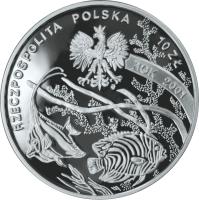 obverse of 10 Złotych - Polish Travelers and Explorers: Michał Siedlecki (1873-1940) (2001) coin with Y# 460 from Poland.