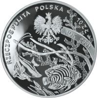 Poland coin 10 Złotych - Polish Travelers and Explorers: Michał Siedlecki (1873-1940) (2001) obverse obverse of 10 Złotych - Polish Travelers and Explorers: Michał Siedlecki (1873-1940) (2001) coin with Y# 460 from Poland.