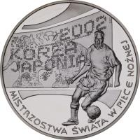 reverse of 10 Złotych - 2002 World Football Cup Korea/Japan (2002) coin with Y# 434 from Poland.