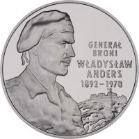Poland coin 10 Złotych - General Wladyslaw Anders (1892-1970) (2002) reverse reverse of 10 Złotych - General Wladyslaw Anders (1892-1970) (2002) coin with Y# 441 from Poland. Inscription: GENERAŁ BRONI WŁADYSŁAW ANDERS 1892 - 1970