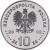 obverse of 10 Złotych - Polish Kings and Princes: August II the Strong (1697-1706, 1709-1733) (2002) coin with Y# 450 from Poland. Inscription: RZECZPOSPOLITA POLSKA 2002 ZŁ 10 ZŁ