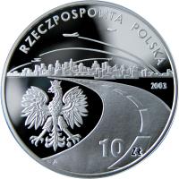 Poland coin 10 Złotych - 150th Anniversary of Oil and Gas Industry's Origin (2003) obverse obverse of 10 Złotych - 150th Anniversary of Oil and Gas Industry's Origin (2003) coin with Y# 469 from Poland.