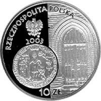 Poland coin 10 Złotych - 750th anniversary of the granting municipal rights to Poznań (2003) obverse obverse of 10 Złotych - 750th anniversary of the granting municipal rights to Poznań (2003) coin with Y# 448 from Poland. Inscription: RZECZPOSPOLITA POLSKA 2003 10 ZŁ