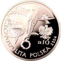 Poland coin 10 Złotych - Polish WW2 Military Leaders: Gen. Stanisław Sosabowski (2004) obverse obverse of 10 Złotych - Polish WW2 Military Leaders: Gen. Stanisław Sosabowski (2004) coin with Y# 500 from Poland. Inscription: ZŁ 10 RZECZPOSPOLITA POLSKA 2004