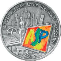 reverse of 10 Złotych - 100th Anniversary of Foundation of Fine Arts Academy (2004) coin with Y# 510 from Poland.