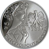 Poland coin 10 Złotych - XXVIIIth Olympic Games - Athens 2004 (2004) obverse obverse of 10 Złotych - XXVIIIth Olympic Games - Athens 2004 (2004) coin with Y# 517 from Poland. Inscription: RZECZPOSPOLITA POLSKA 2004 10 ZŁ