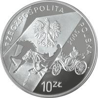 Poland coin 10 Złotych - Konstanty Ildefons Gałczyński (1905-1953) - The 100th Anniversary of the Birth (2005) obverse obverse of 10 Złotych - Konstanty Ildefons Gałczyński (1905-1953) - The 100th Anniversary of the Birth (2005) coin with Y# 537 from Poland. Inscription: RZECZPOSPOLITA POLSKA 2005 10 ZŁ
