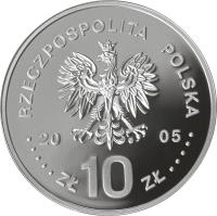 obverse of 10 Złotych - Polish Kings and Princes: Stanisław August Poniatowski (1764-1795) (2005) coin with Y# 553 from Poland.