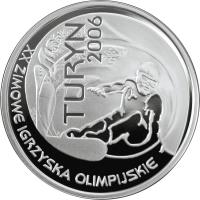 Poland coin 10 Złotych - XXth Olympic Winter Games: Turin 2006 (2006) reverse reverse of 10 Złotych - XXth Olympic Winter Games: Turin 2006 (2006) coin with Y# 555 from Poland.