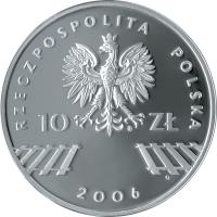 Poland coin 10 Złotych - 30th Anniversary June 1976 (2006) obverse obverse of 10 Złotych - 30th Anniversary June 1976 (2006) coin with Y# 598 from Poland. Inscription: RZECZPOSPOLITA POLSKA