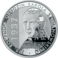 reverse of 10 Złotych - 125th Anniversary of Karol Szymanowski's Birth (1882-1937) (2007) coin with Y# 600 from Poland. Inscription: 125. ROCZNICA URODZIN KAROLA SZYMANOWSKIEGO