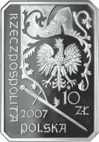 obverse of 10 Złotych - History of the Polish Cavalry: The Mounted Knight - 15th Century (2006) coin with Y# 602 from Poland. Inscription: RZECZPOSPOLITA - POLSKA