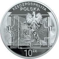 Poland coin 10 Złotych - 75th Anniversary of Breaking Enigma Codes (2007) obverse obverse of 10 Złotych - 75th Anniversary of Breaking Enigma Codes (2007) coin with Y# 587 from Poland.