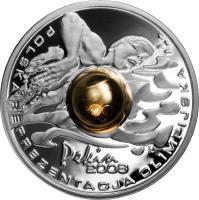 reverse of 10 Złotych - XXIXth Olimpic Games - Beijing 2008 (2008) coin with Y# 645 from Poland. Inscription: POLSKA REPREZENTACJA OLIMPIJSKA Pékin 2008