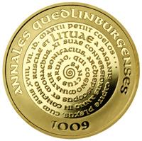 reverse of 100 Litų - Millennium of the mention of the name of Lithuania (2007) coin with KM# 158 from Lithuania. Inscription: ANNALES QUEDLINBURGENSES 1009