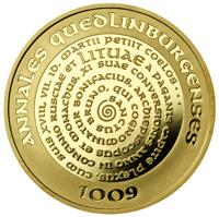 Lithuania coin 100 Litų - Millennium of the mention of the name of Lithuania (2007) reverse reverse of 100 Litų - Millennium of the mention of the name of Lithuania (2007) coin with KM# 158 from Lithuania. Inscription: ANNALES QUEDLINBURGENSES 1009