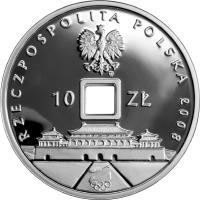 obverse of 10 Złotych - XXIXth Olimpic Games - Beijing 2008 (2008) coin with Y# 646 from Poland. Inscription: RZECZPOSPOLITA POLSKA 2008 10 ZŁ