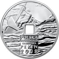 reverse of 10 Złotych - XXIXth Olimpic Games - Beijing 2008 (2008) coin with Y# 646 from Poland. Inscription: POLSKA REPRESENTACJA OLIMPIJSKA PEKIN 2008