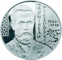 reverse of 10 Złotych - Polish Travellers and Explorers: Bronisław Piłsudski (1866-1918) (2008) coin with Y# 649 from Poland. Inscription: RZECZPOSPOLITA POLSKA 2008 10 ZŁ