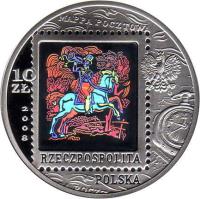 Poland coin 10 Złotych - 450 Years of the Polish Postal Service (2008) obverse obverse of 10 Złotych - 450 Years of the Polish Postal Service (2008) coin with Y# 655 from Poland. Inscription: MAPPA POCZTOWA 10 ZŁ 2 0 0 8 RZECZPOSPOLITA POLSKA