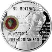 reverse of 10 Złotych - 90th Anniversary of the Greater Poland Uprising (2008) coin with Y# 661 from Poland. Inscription: 90. ROCZNICA POWSTANIA WIELKOPOLSKIEGO