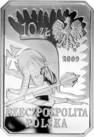 obverse of 10 Złotych - History of the Polish Cavalry: Winged cavalryman - 17th Century (2009) coin with Y# 671 from Poland. Inscription: 10 ZŁ 2009 RZECZPOSPOLITA POLSKA