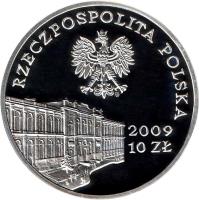 Poland coin 10 Złotych - 180 Years of Central Banking in Poland (2009) obverse obverse of 10 Złotych - 180 Years of Central Banking in Poland (2009) coin with Y# 676 from Poland. Inscription: 2009 10 ZŁ RZECZPOSPOLITA POLSKA