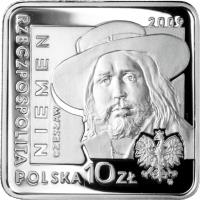 obverse of 10 Złotych - History of Polish Popular Music: Czesław Niemen - Square (2009) coin with Y# 685 from Poland.