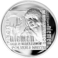 reverse of 10 Złotych - History of Polish Popular Music: Czesław Niemen (2009) coin with Y# 686 from Poland.