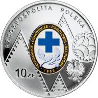 Poland coin 10 Złotych - 100th Anniversary of the Establishment of the Voluntary Tatra Mountains Rescue Service (2009) obverse obverse of 10 Złotych - 100th Anniversary of the Establishment of the Voluntary Tatra Mountains Rescue Service (2009) coin with Y# 698 from Poland.
