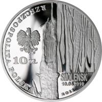 obverse of 10 Złotych - In Memory of the Victims of the 10 April 2010 Presidential Plane Crash in Smolensk (2011) coin with Y# 770 from Poland.