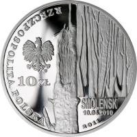 Poland coin 10 Złotych - In Memory of the Victims of the 10 April 2010 Presidential Plane Crash in Smolensk (2011) obverse obverse of 10 Złotych - In Memory of the Victims of the 10 April 2010 Presidential Plane Crash in Smolensk (2011) coin with Y# 770 from Poland.